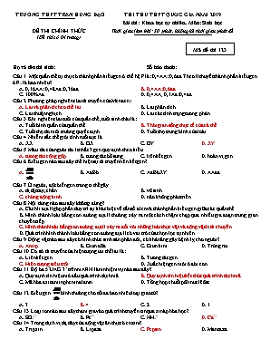 Đề thi thử THPT Quốc gia môn Sinh học năm 2019 - Mã đề 123 - Trường THPT Trần Hưng Đạo (Có đáp án)